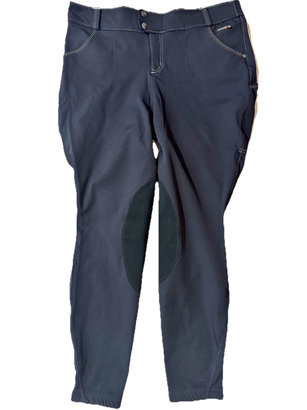 Kerrits Black Riding Breeches XL  Equestrian Horse Riding Performance Knee Patch